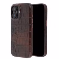 Selencia Croco Backcover mit MagSafe Apple iPhone 16 - Choco Brown
