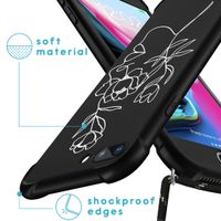 imoshion Design Hülle mit Band für das iPhone 8 Plus / 7 Plus - Woman Flower Black