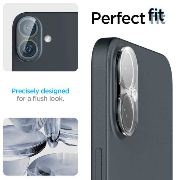 Spigen GLAStR EZ Fit Optik Kameraschutz 2er-Pack für Apple iPhone 16 / 16 Plus - Crystal Clear