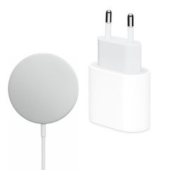 Apple Original USB-C-Netzteil 20 W + Original MagSafe-Ladegerät 15 W – 1 Meter – Weiß