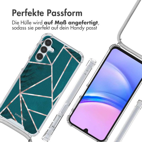 imoshion Design Hülle mit Band für das Samsung Galaxy A15 (5G/4G) - Petrol Green Graphic