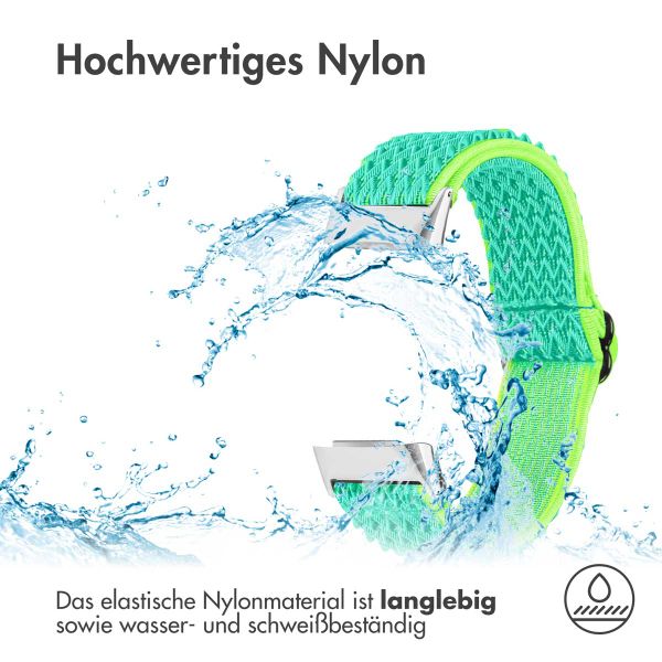 imoshion Elastische Nylonarmband für das Fitbit Charge 5 / Charge 6 - Grün / Gelb