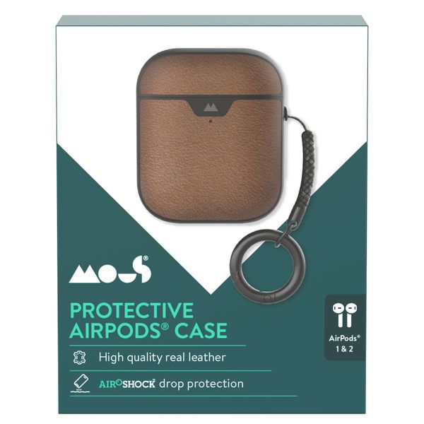 Mous Leather Protective Case für AirPods 1 / 2 - Braun