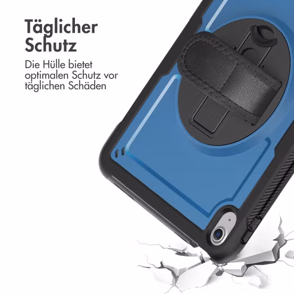 Accezz Robustes Back Cover mit Schultergurt Apple iPad 11 (2025) 11 Zoll A16 / iPad 10 (2022) 10.9 Zoll - Blau