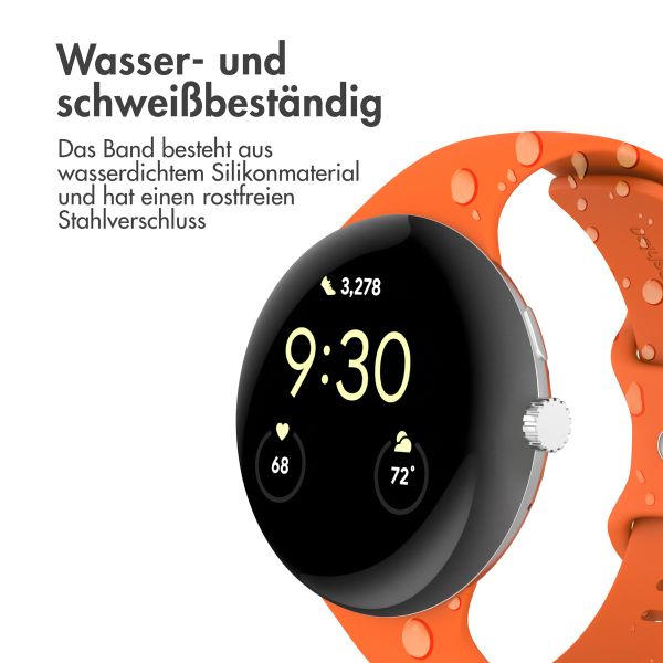 imoshion Silikon-Armband⁺ für  Google Pixel Watch 3 / 4 (45 mm) - Größe S - Orange
