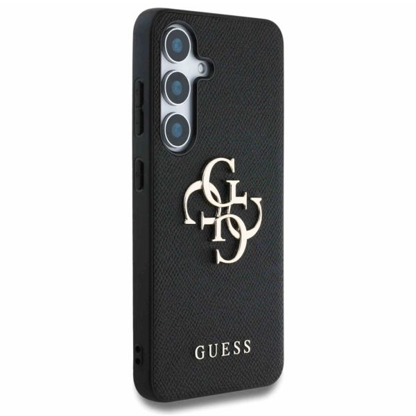 Guess 4G Metal Logo Saffiano Backcover Samsung Galaxy S25 - Schwarz