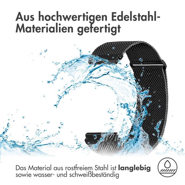 imoshion Magnetisches Milanaise Armband -   Universelle 22 mm Anschluss - Größe M - Schwarz