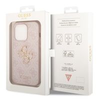 Guess 4G Metal Logo Back Cover Apple iPhone 15 Pro - Rosa