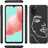 imoshion Design Hülle Samsung Galaxy A41 - Abstraktes Gesicht - Weiß