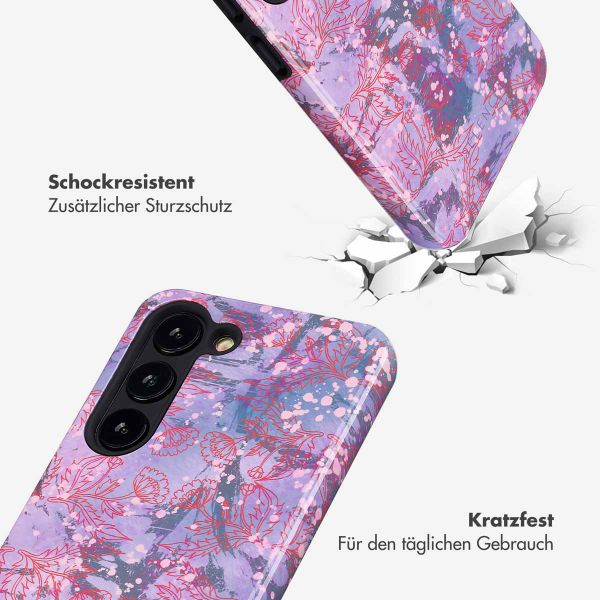 Selencia Vivid Back Cover Samsung Galaxy S23 - Fresh Paint Flower Orange