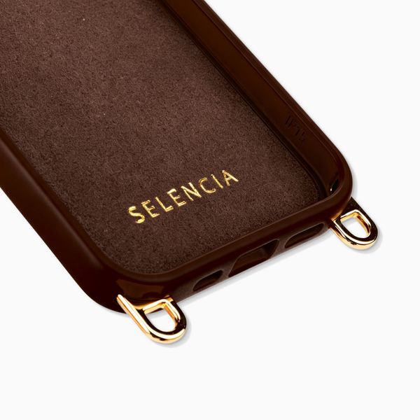 Selencia Rivièra Backcover mit MagSafe mit abnehmbaren Haken Apple iPhone 15 - Choco Brown