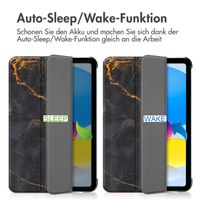 imoshion Design Trifold Klaphülle Apple iPad 11 (2025) 11 Zoll A16 / iPad 10 (2022) 10.9 Zoll - Black Marble