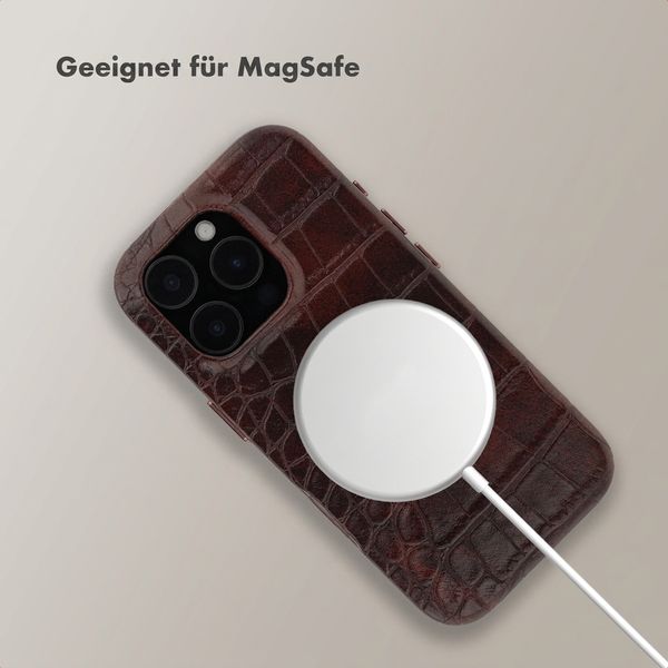 Selencia Croco Backcover mit MagSafe Apple iPhone 16 Pro - Choco Brown