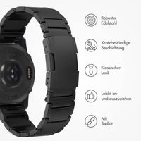 Accezz Mattes Titanstahlarmband -   Garmin 22 mm Anschluss - Schwarz