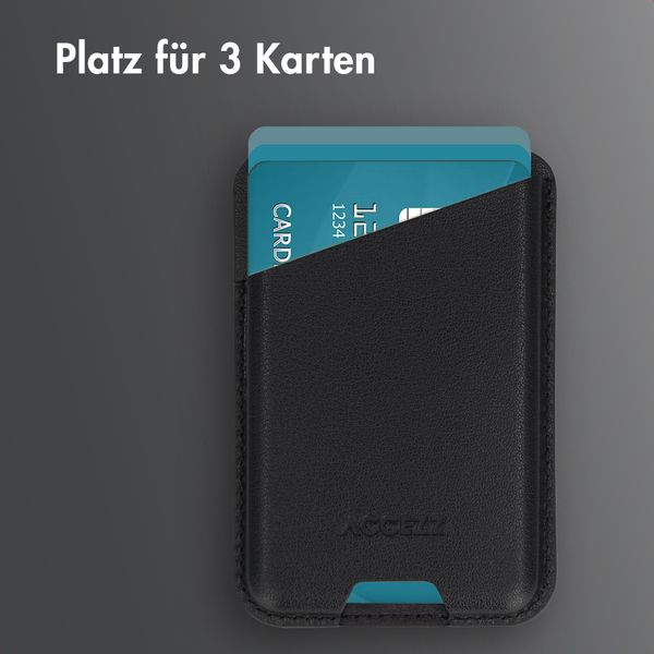 Accezz Magnetischer Lederkartenhalter - Geeignet für Apple Find My - Onyx Black