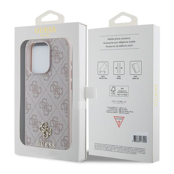 Guess 4G Metal Logo Back Cover MagSafe Apple iPhone 15 Pro Max - Rosa