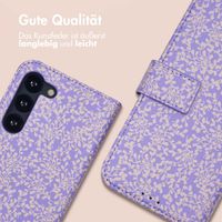 imoshion Design Klapphülle Samsung Galaxy S23 - Purple White Flowers