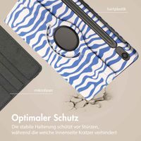 imoshion 360° drehbare Design Klapphülle Samsung Galaxy Tab S10 FE / S9 FE - White Blue Stripes