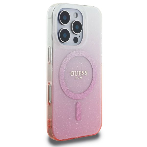 Guess MagSafe IML Glitter Gradient Case Apple iPhone 16 Pro Max - Pink