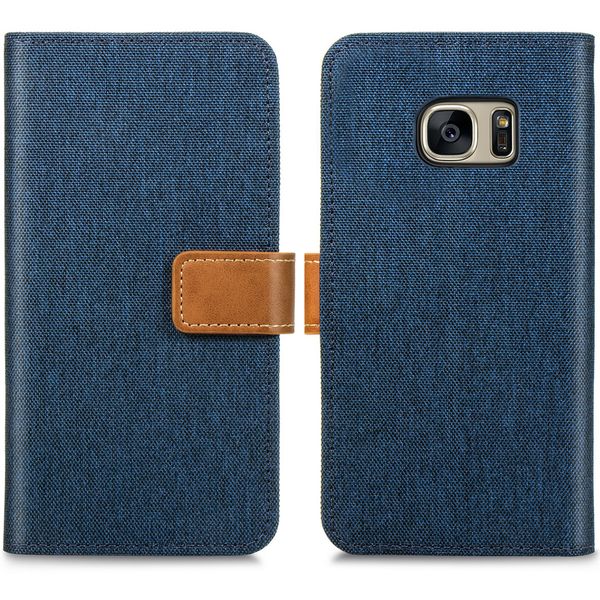 imoshion Luxuriöse Canvas-Klapphülle Samsung Galaxy S7 - Dunkelblau