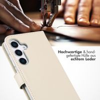 Selencia Echtleder Klapphülle Samsung Galaxy S25 - Greige