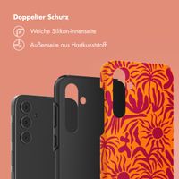 Selencia Vivid Tough Back Cover für das Samsung Galaxy A55 - Tropical Vibes Apricot