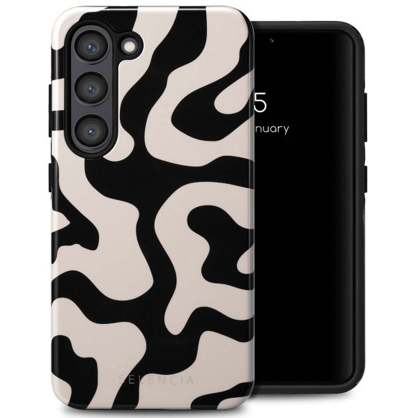 Selencia Vivid Tough Back Cover für das Samsung Galaxy S23 - Art Wave Black