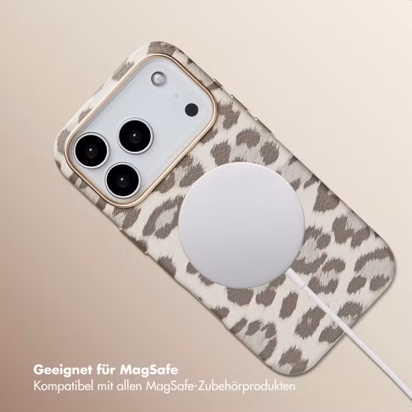 Selencia Sabi Backcover Leopardenmuster mit MagSafe Apple iPhone 17 Pro - Soft Ivory