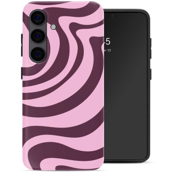 Selencia Vivid Rückabdeckung mit MagSafe Samsung Galaxy S24 - Wavy Swirl Pink Plum