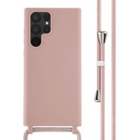 imoshion Silikonhülle mit Band für das Samsung Galaxy S22 Ultra - Sand Pink