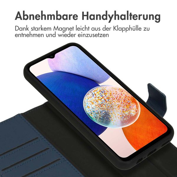 Accezz Premium Leather 2 in 1 Klapphülle für das Samsung Galaxy A14 (5G/4G) - Dunkelblau