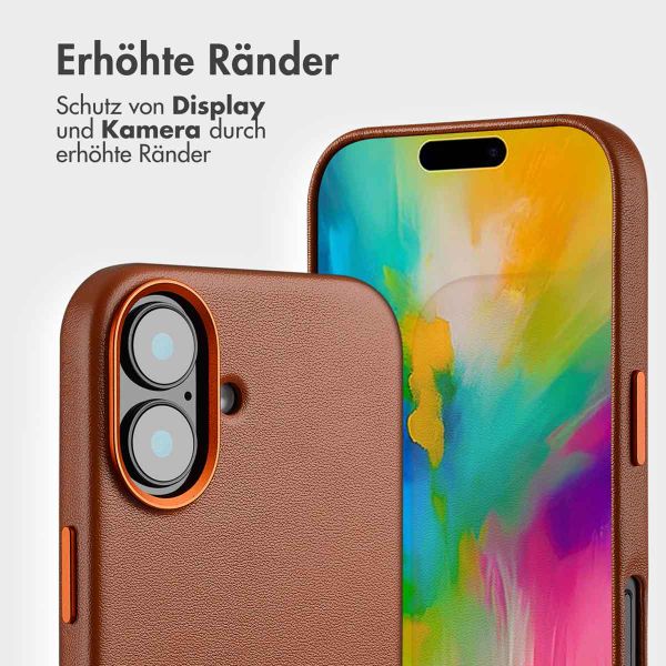 Accezz 2-in-1 Klapphülle aus Leder mit MagSafe Apple iPhone 16 - Sienna Brown