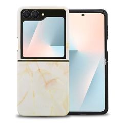 Selencia Vivid Back Cover Samsung Galaxy Z Flip 7 - Golden Beige Marble