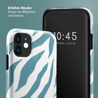 Selencia Vivid Back Cover Apple iPhone 11 - Colorful Zebra Pine Blue