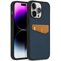 Accezz Premium Leather Card Slot Back Cover für das Apple iPhone 14 Pro Max - Dunkelblau