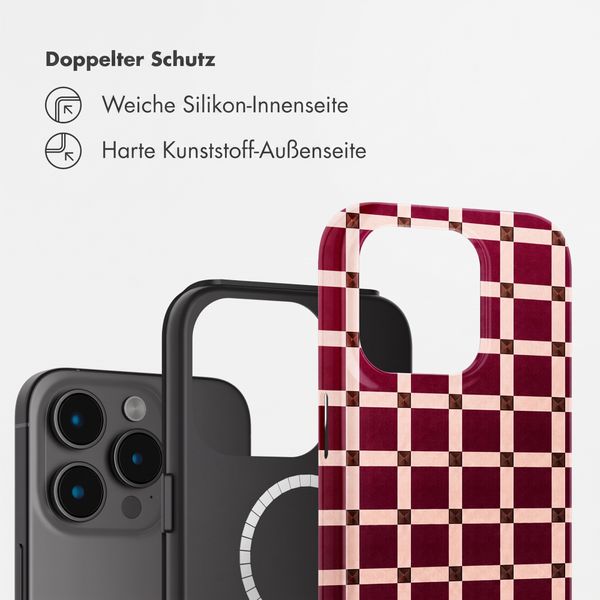 Selencia Vivid Rückabdeckung mit MagSafe Apple iPhone 15 Pro - Check This Burgundy