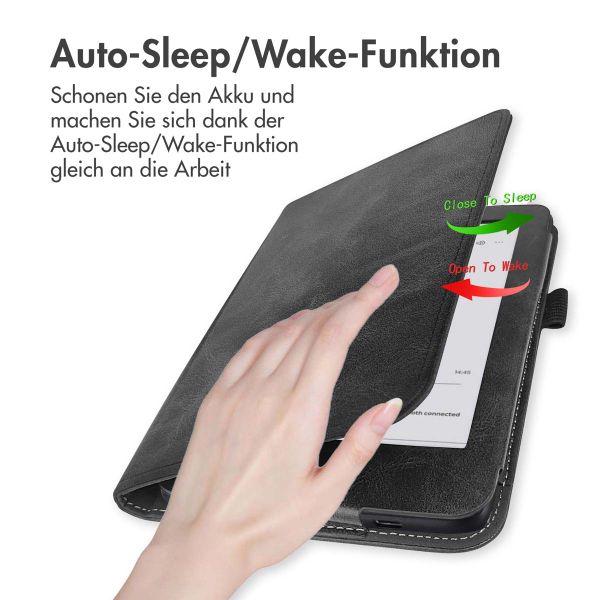 imoshion Klapphülle Sleepcover mit strap und stand für das Kobo Clara Colour / Kobo Clara BW - Schwarz