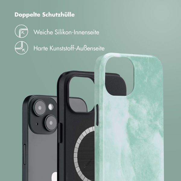 Selencia Vivid Tough Back Cover MagSafe für das iPhone 14 - Marble Grayed Jade