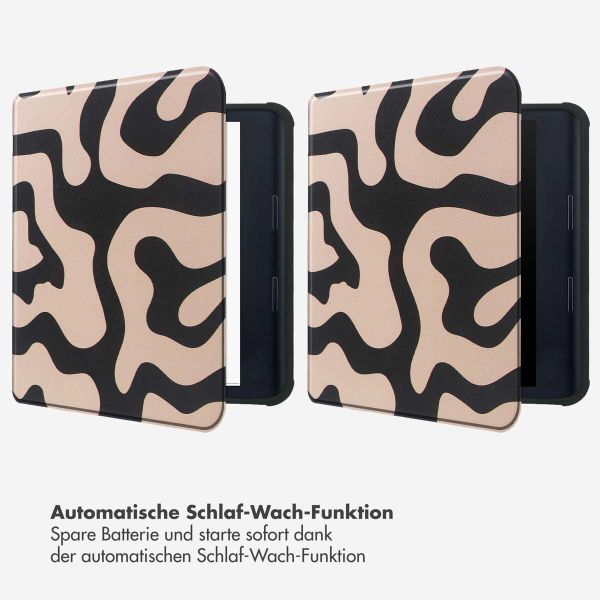 Selencia Vivid Klapphülle für das Kobo Libra Colour - Art Wave Black