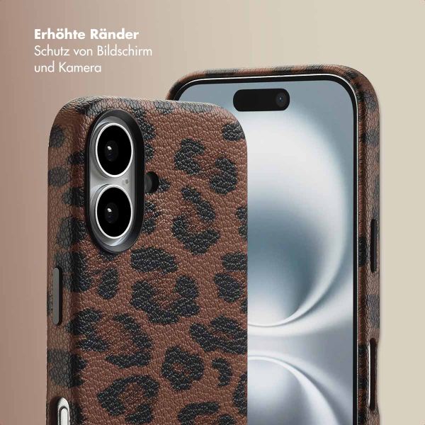 Selencia Sabi Backcover Leopardenmuster mit MagSafe Apple iPhone 16 - Mocha Brown