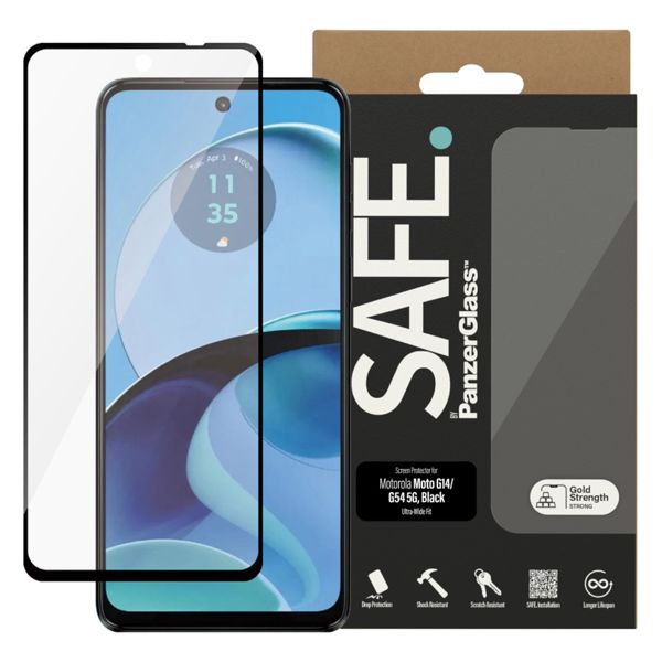 SAFE by PanzerGlass Ultra-Wide Fit Displayschutz für das Motorola Moto G14