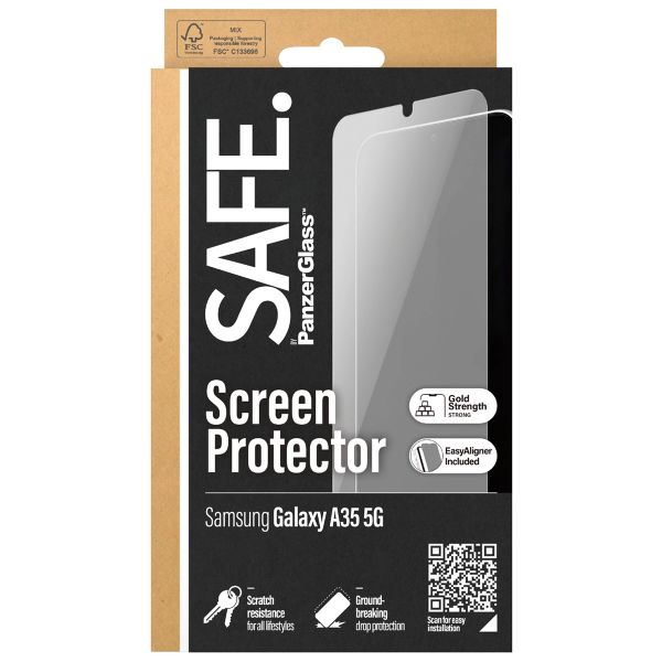 SAFE by PanzerGlass Ultra-Wide Fit Screenprotector inkl. Applikator für das Samsung Galaxy A35