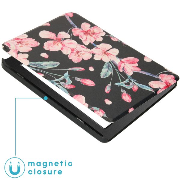 imoshion Design Slim Hard Case Klapphülle Tolino Page 2 - Blossom Watercolor Black