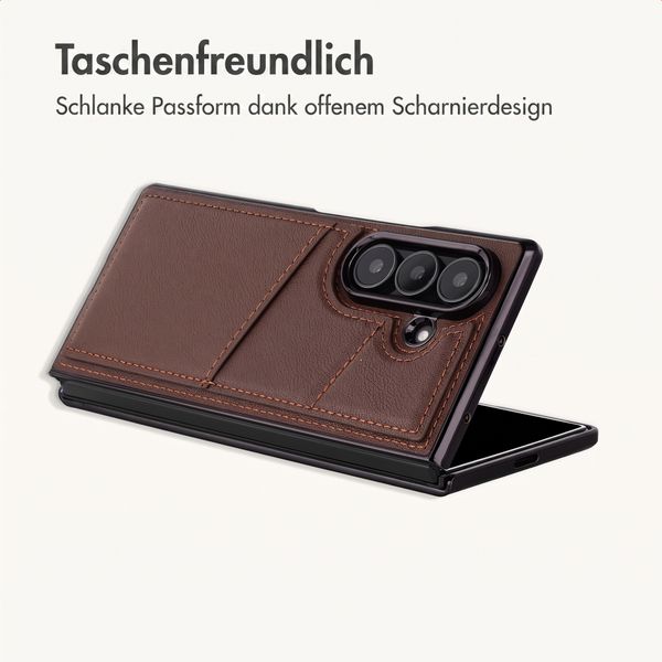 imoshion Kunstleder MagSafe Backcover mit Kartenfach Samsung Galaxy Z Fold 8 Ultra - Dunkelbraun