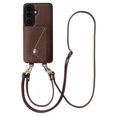 Selencia Sera HandyHülle mit Kordel und Umschlag-Kartenhalter Samsung Galaxy S26 - Chocolate Brown