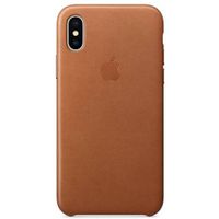 Apple Schwarzes Leder-Case Apple iPhone X - Saddle Brown
