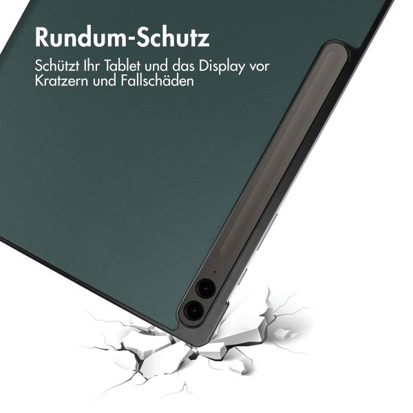 imoshion Trifold Klapphülle für das Samsung Tab S10 Plus / Tab S9 FE Plus / Tab S9 Plus 12.4 Zoll -  Dunkelgrün