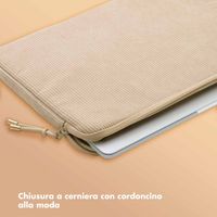Selencia Cord Laptop Hülle 13-14 Zoll - Laptop Sleeve - Beige