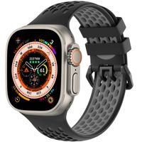 imoshion Silikonsportarmband Buckle für das Apple Watch Series 1 bis 10 / SE / Ultra (2) (44/45/46/49 mm) - Schwarz / Grau