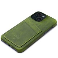 Wachikopa Full Wrap C.C. Back Cover mit 2 Kartenhaltern für das iPhone 15 - Forest Green